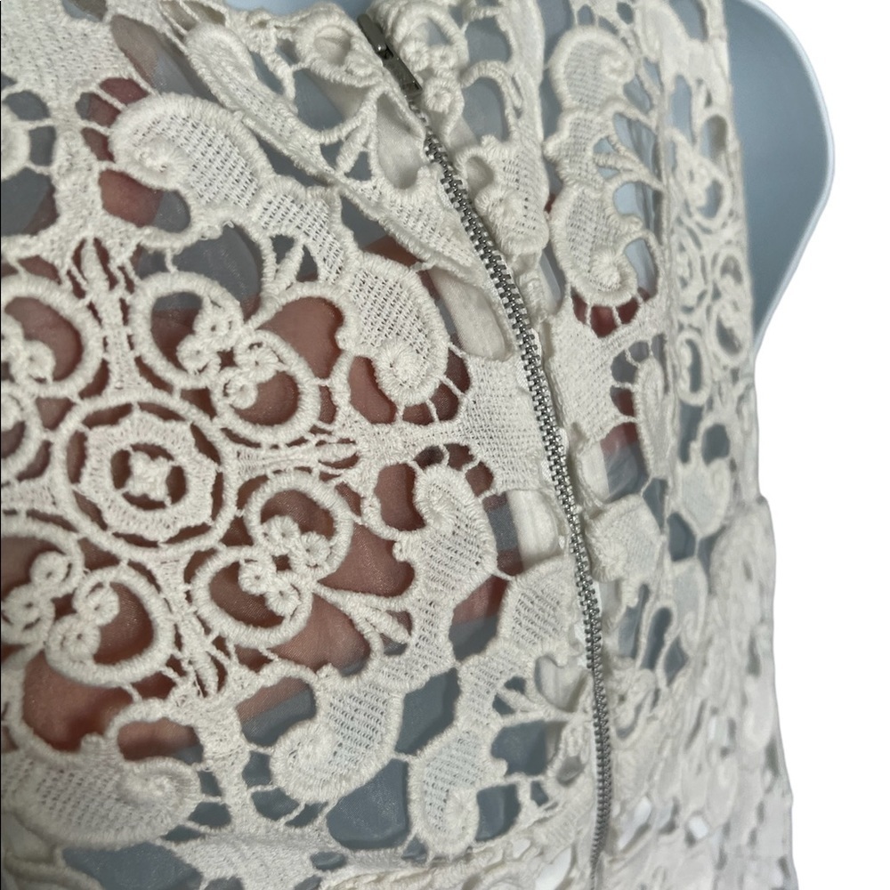 Shoshanna Women’s Sleeveless crochet white mini dress size 2 - Picture 6 of 8